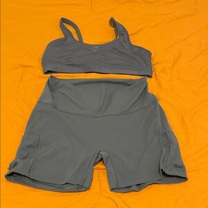 Gymshark Teal Sports Bra and Shorts Set